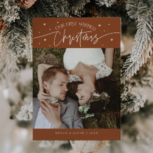 Cartes Pour Fêtes Annuelles Première Mariée Noël Nouvelle Photo Terracotta