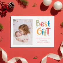 Première Noël de bébé Annonce de naissance