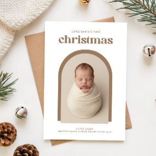 Cartes Pour Fêtes Annuelles Première Noël d'un bébé élégant - Arche pour photo