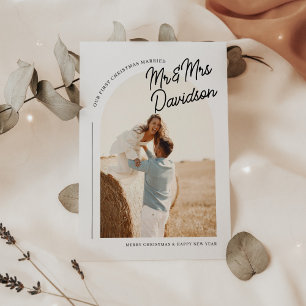 Cartes Pour Fêtes Annuelles Première Noël Marié Boho Arche Photo
