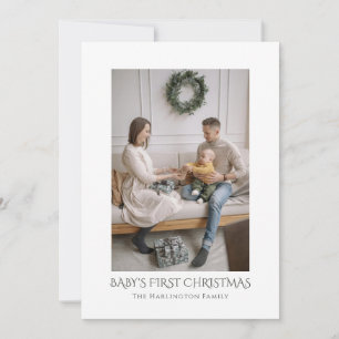 Cartes Pour Fêtes Annuelles Première photo de famille de Noël du bébé