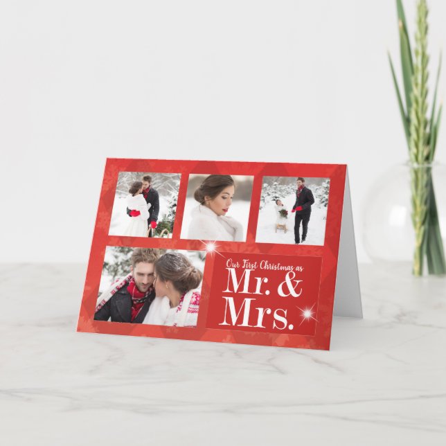 Cartes Pour Fêtes Annuelles Première photo de Noël de couple (Devant)