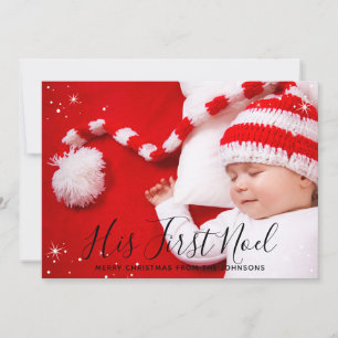 Cartes Pour Fêtes Annuelles Première photo de Noël de Noel Baby