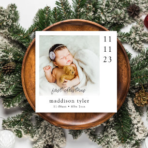 Cartes Pour Fêtes Annuelles Première photo de Noël du bébé