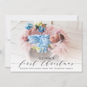 Cartes Pour Fêtes Annuelles Première photo de Noël Elégante à la main