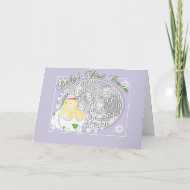 Cartes Pour Fêtes Annuelles Première poussette de Pâques du bébé (Devant)