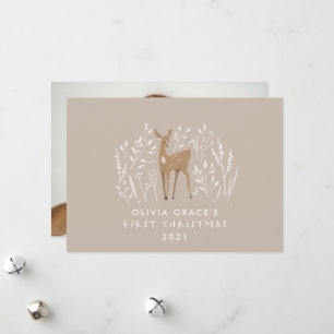 Cartes Pour Fêtes Annuelles Premiers rennes naturels de Noël délicat 1 photo