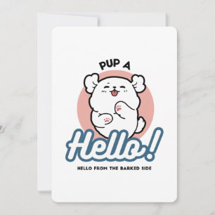 Cartes Pour Fêtes Annuelles Prends un bonjour ! - Joyeux dessin de chien blanc