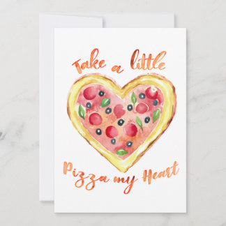 Cartes Pour Fêtes Annuelles Prends un peu de pizza mon cœur