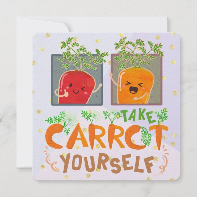 Cartes Pour Fêtes Annuelles Prenez Carrot vous-même | Jeu de devis motivationn (Devant)