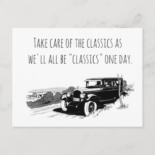 Cartes Pour Fêtes Annuelles Prenez soin des voitures classiques