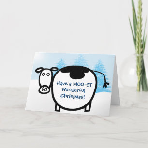 Cartes Pour Fêtes Annuelles Prenez un Noël MOO-ST merveilleux !