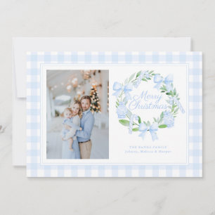 Cartes Pour Fêtes Annuelles Preppy Chinoiserie Ginger Jar Bows Wreath