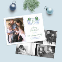 Preppy Monogram Chinoiserie Famille Photo Collage