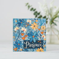Présence Inspirant Coeur Floral Plutôt Bleu
