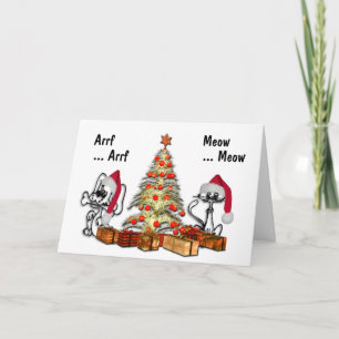 Cartes Pour Fêtes Annuelles Présenté par Cat and Dog Christmas Card