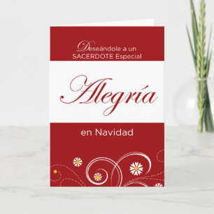 Cartes Pour Fêtes Annuelles Prêtre, Joie à Noël, espagnol