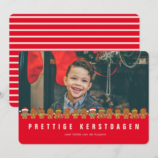 Cartes Pour Fêtes Annuelles Prettige Kerstdagen Foto Gignerpain Mannen Kerst (Devant / Derrière)