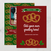 Pretzels de fête en rouge et vert - propre texte /