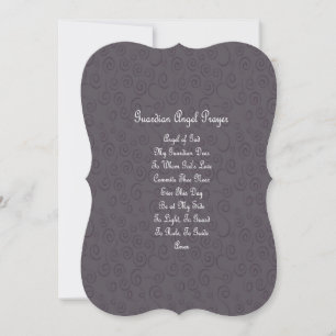 Cartes Pour Fêtes Annuelles Prière Angel Guardian Gris Charbon