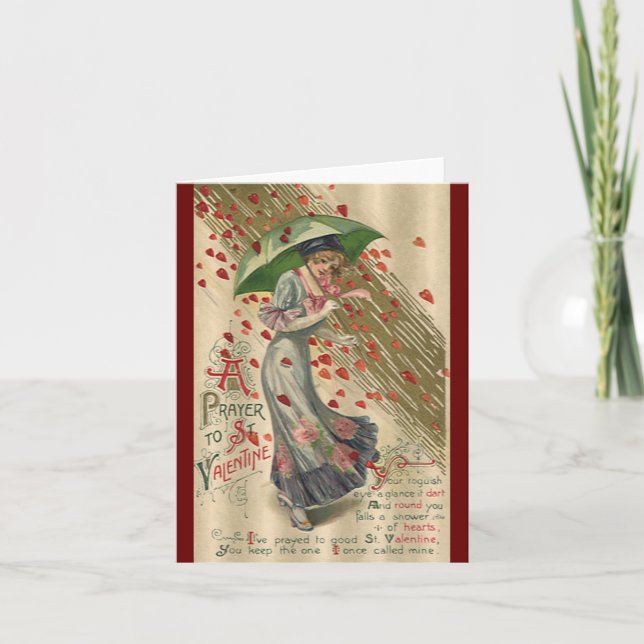 Cartes Pour Fêtes Annuelles Prière au saint Valentine, Madame victorienne (Devant)
