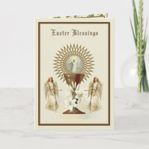 Cartes Pour Fêtes Annuelles Prière catholique de Pâques Résurrection Prêtre Jé