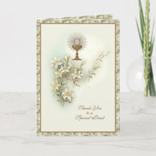 Cartes Pour Fêtes Annuelles Prière catholique Premier Merci de communion