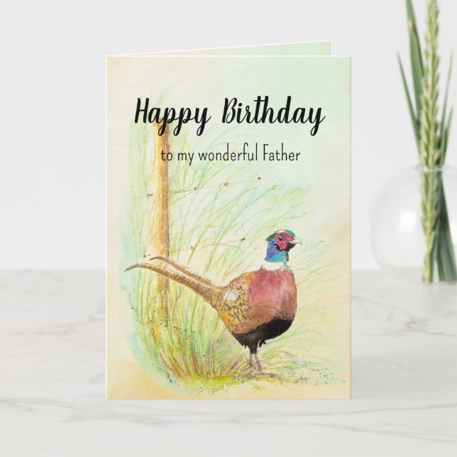 Cartes Pour Fêtes Annuelles Prière chrétienne Père Anniversaire Pheaseur Gameb (Devant)