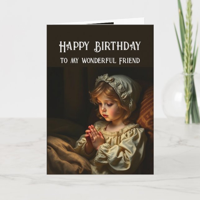 Cartes Pour Fêtes Annuelles Prière chrétienne pour Ami Anniversaire (Devant)