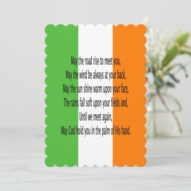 Cartes Pour Fêtes Annuelles Prière de bénédiction irlandaise (Debout devant)