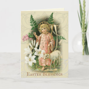 Cartes Pour Fêtes Annuelles Prière de bénédictions de Pâques Résurrection Reli
