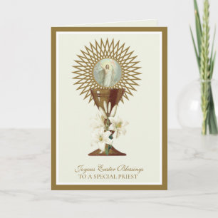 Cartes Pour Fêtes Annuelles Prière de Pâques Prêtre catholique Résurrection vi