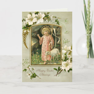 Cartes Pour Fêtes Annuelles Prière religieuse de l'agneau de Pâques