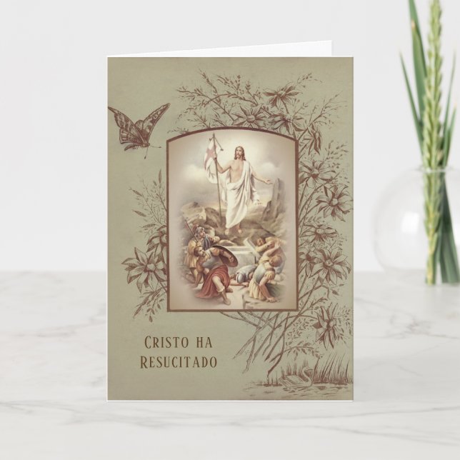Cartes Pour Fêtes Annuelles Prière religieuse espagnole traditionnelle de Pâqu (Devant)