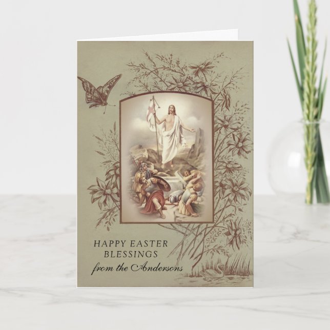 Cartes Pour Fêtes Annuelles Prière religieuse traditionnelle de Pâques (Devant)