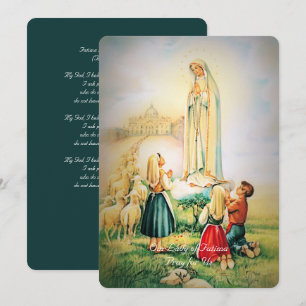 Cartes Pour Fêtes Annuelles Prière théologienne Notre-Dame de Fatima Angel