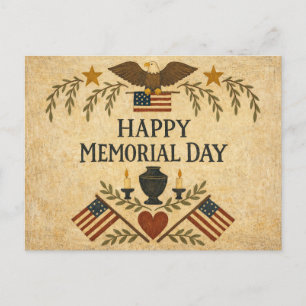 Cartes Pour Fêtes Annuelles Primitive Americana Memorial Day 