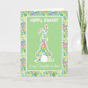 Cartes Pour Fêtes Annuelles Primroses Joli lapin Lapin Pâques belle-fille