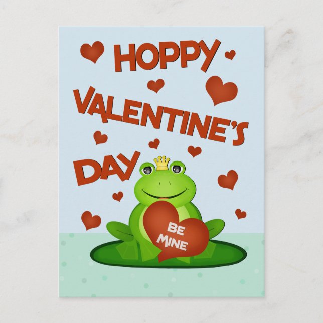 Cartes Pour Fêtes Annuelles Prince Grenouille Mignon Drôle de la Saint-Valenti (Devant)