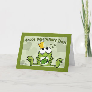 Cartes Pour Fêtes Annuelles Prince Valentine de grenouille