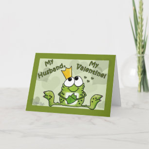 Cartes Pour Fêtes Annuelles Prince Valentine de grenouille pour le mari