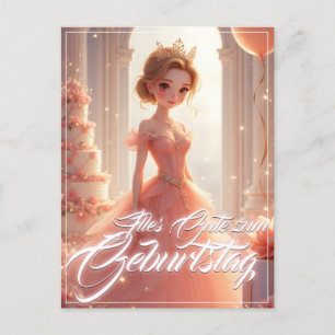 Cartes Pour Fêtes Annuelles Princesse d'anniversaire en robe de rêve rose