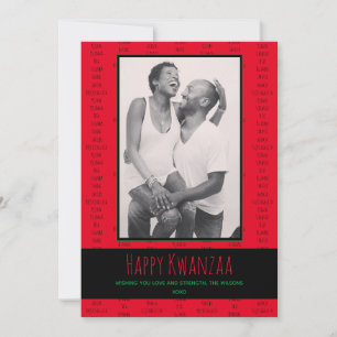 Cartes Pour Fêtes Annuelles Principes de Kwanzaa Photo rouge noir vert