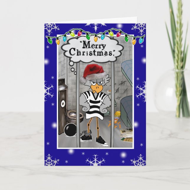 Cartes Pour Fêtes Annuelles Prison Jailbird (Devant)