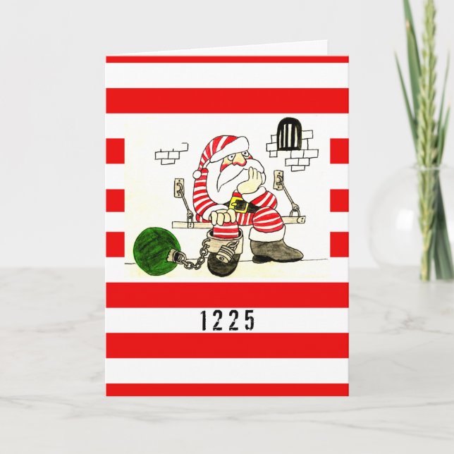 CARTES POUR FÊTES ANNUELLES PRISON PÈRE NOËL (Devant)