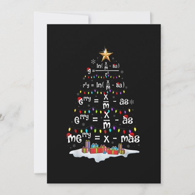 Cartes Pour Fêtes Annuelles Prof de maths Sapin de Noël Drôle de Noël Math F (Devant)