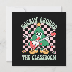 Cartes Pour Fêtes Annuelles Prof Enseignant Groovy Noël Rocke Dans La Classe