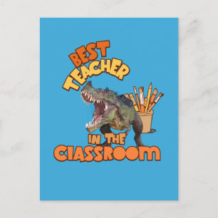 Cartes Pour Fêtes Annuelles Professeur d'art dinosaure drôle Créatif en salle