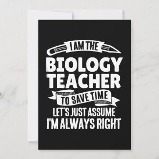 Cartes Pour Fêtes Annuelles professeur de biologie - bien sûr je suis génial