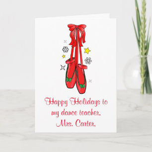 Cartes Pour Fêtes Annuelles Professeur de danse Chaussures de ballet de Noël